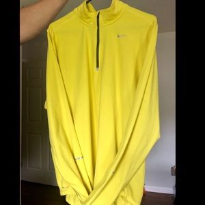 Nike Running Yellow Dri-Fit 1/4 Zip Pullover
